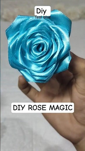 Elegant Teal Blue Rose Making 🌹 | Handmade Flower DIY