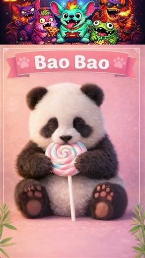 Bao Bao 🐼🍭 Süßer Panda mit Lolli | Kawaii Panda