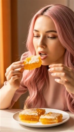 Golden Honeycomb Wax ASMR 🍯 | Satisfying Crunchy Eating Sounds | Relaxing Food ASMR||