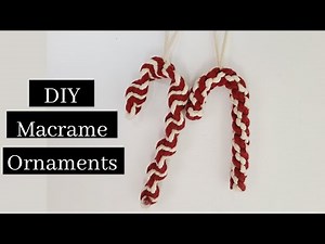 DIY Macrame Candy Cane Ornaments