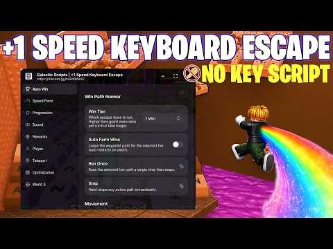 [OP] +1 Speed Keyboard Escape Script⚡Unlock All TREADMILL, Auto Wins, Auto Speed (NO KEY)