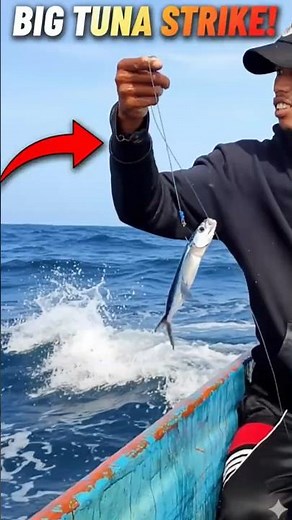 UNBELIEVABLE STRIKE! Catching BIG TUNA with Flying Fish Bait