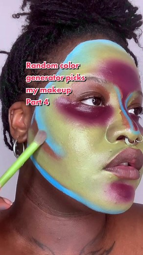 Random color generator picks my makeup pt. 4 This one is interesting 🤓 Check out the others on my page 😇 #makeuptrend#editorialmakeup#graphicliner#makeuptutorial