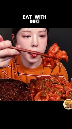 Mukbang Black Bean Noodles(Jjajangmyeon) , Spicy Chicken feet,Kimchi 레몬 무뼈 닭발 & 짜왕 + 닭발튀김, 파김치까지 🍜🔥
