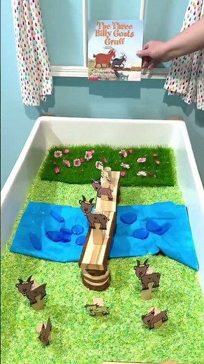 Let’s set up a Three Billy Goats Gruff sensory table
