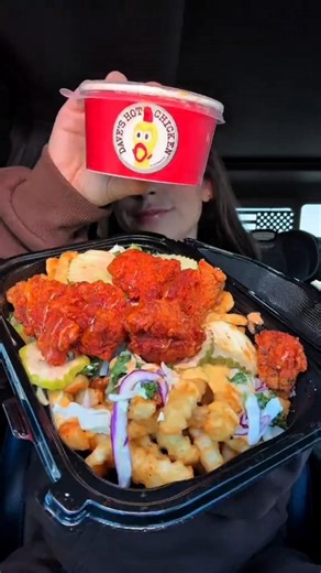 Dave’s Hot Chicken ASMR Eating Show | Cheesy Crispy Chicken Mukbang Food ASMR #shorts #food #asmr