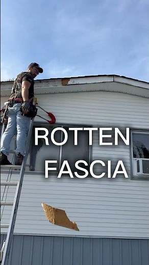 Replacing rotten fascia board on an exterior home in Metro Vancouver.