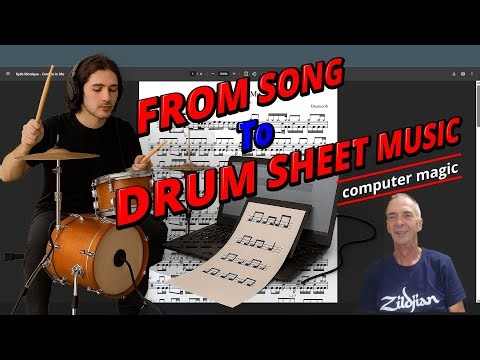 Turn songs into full drum sheet music
