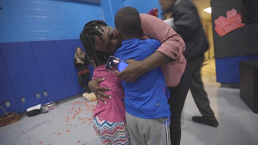 Air Force mom reunites with kids for 'date night'
