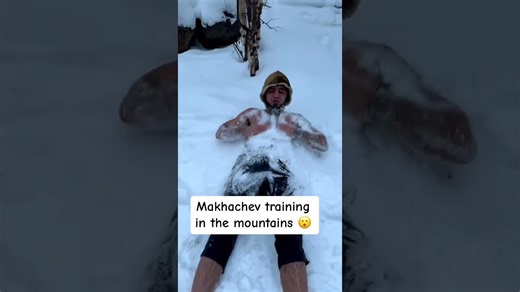 Islam training in the mountains 😳 (via islam_makhachev/IG)
