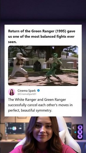 Power Rangers Fact Balanced Fight Between White and Green Ranger With Moves Canceling Out