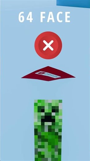 4096 Faces vs 1 Face Minecraft Creeper #minecraft #comparison #3d