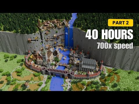 40 Hour Minecraft Timelapse | Have You Seen a Waterfall City THIS Detailed? (700x speed) [Part 2]