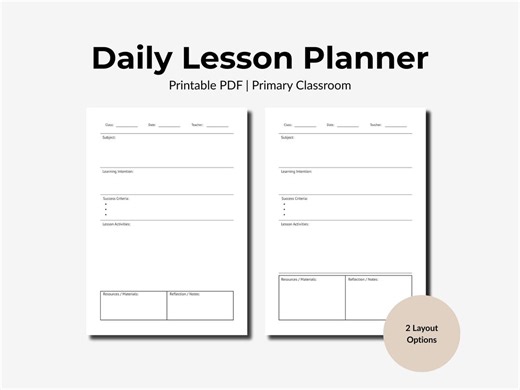 Daily Lesson Planner – Primary Teacher Printable | Classroom Planning PDF - Etsy