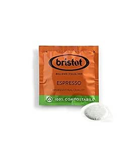 Bristot Single-Serve Compostable Coffee Pods | Low Acid | E.S.E. Coffee Pods | Medium Espresso Roast | Pack of 150