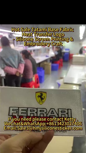 Hot Sale Tatami Base Fabric Heat Transfer Logo -Silicone Screen Printing &Embroidery Craft#SilkScreenPrintingSiliconeLabel #sportswearfactory