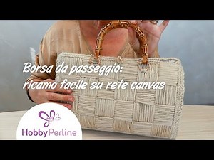 Borsa DIY ricamo facile su Rete Canvas | TUTORIAL - HobbyPerline.com