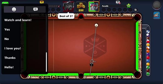 Impressive Trick Shot in 8 Ball Pool