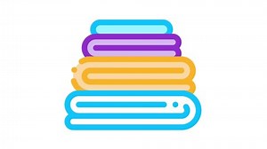 Laundry Service Icon Animation Laundry Service, Washing Clothes Pictograms. Laundromat, Dry-Cleaning, Launderette, Stain Removal, Ironing