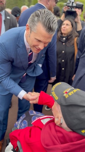 184K views · 11K reactions | United States Secretary of Defense Pete Hegseth meets World War II Veteran Lew Harned today at the Normandy American Cemetery to commemorate the 81st anniversary of D-Day. #DDay81 #DDayAnniversary #June6 #1944 #OperationOverlord #Normandy #OmahaBeach #UtahBeach #WWII #WWIIVeterans #TheGreatestGeneration #AmericanHeroes #AlliedForces #NeverForget #HonorThem | Walk Among Heroes | Facebook