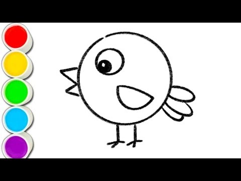 How to draw Easy cute blue bird 🐦 for kids | Easy Fun For Kids