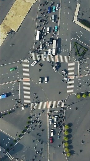 Time-Lapse of Chaos | Ho Chi Minh City cross roads From Above