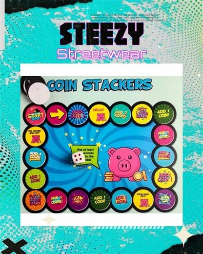 Coin stacker Wooden Board Game Toys MultiColor