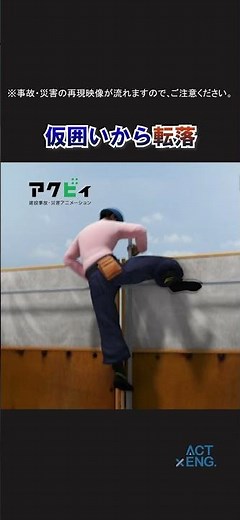 事故・災害事例集 「仮囲いから転落」#事故災害映像 #安全動画 #3DCG #建設 #アクビィ