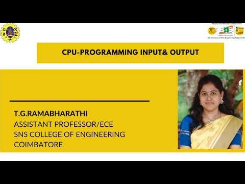 CPU – Programming Input and Output | Embedded Systems |SNS Institutions