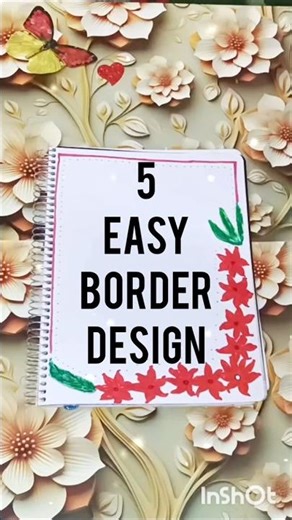 Flower Stylish Border Design| 5 Easy Border Design| Project Design| UN ART GALLERY ❤️ #shorts #yt