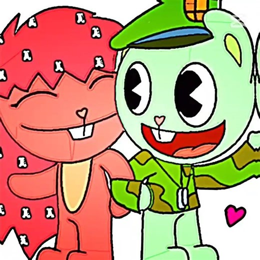 flippy x Flaky Gamer x zippy ❤️ suicidal #happytreefriends