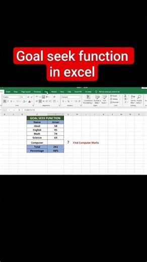 Goal Seek Function in excel#excel tricks and tips#excel formula