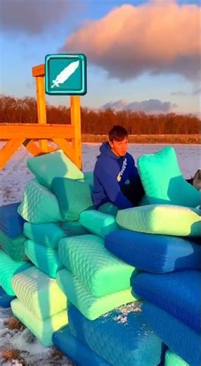 Minecraft IRL: Testing "Feather Falling" with Pillows