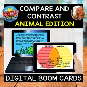 Distance Learning - Compare and Contrast Animals BOOM Cards - Digital Task Cards