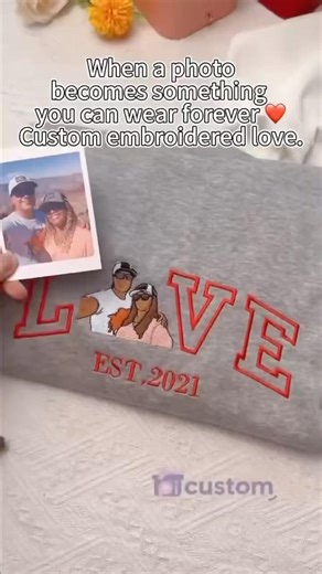 Valentine's Day.when a photo becomes something u can wear forever#embroiderymachine #customclothing