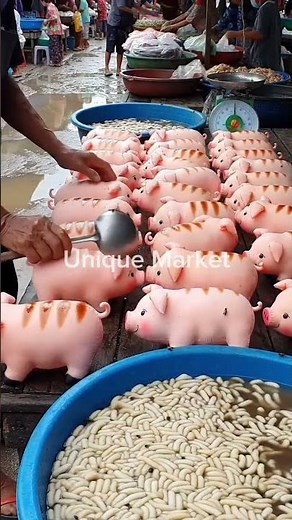 Inside a Traditional Asian Market: Handmade Pig Dolls & Unique Local Crafts