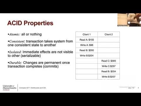 UMass CS677 (Spring'25) - Lecture 15 - Distributed Transactions
