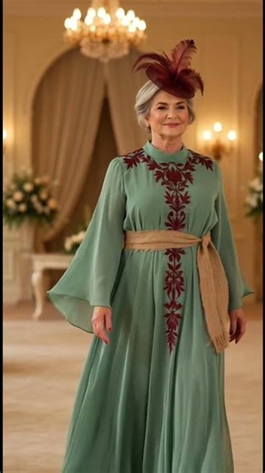 Classy Mother of the Bride Fashion Sage Green and Burgundy Dress Ideas