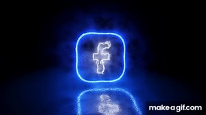 Neon fb facebook logo glowing sign 4k 60fps loop animation background on Make a GIF