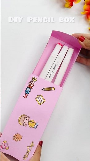 DIY Paper pencil box ideas / How to make your won cute pencil box at home #shorts #papercraft #diy