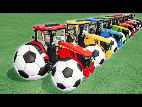TRANSPORTING GIANT SOCCER BALLS WITH TRUCKS AND TRACTORS - Farming Simulator 22