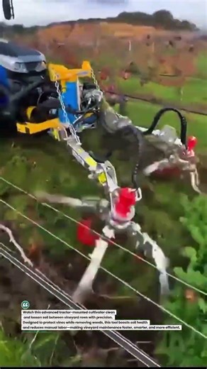 Powerful Vineyard Inter-Row Cultivator Machine 🍇🚜 #FarmingTech #VineyardTools #AgriInnovation