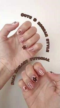 Cute & delicate, korean style autumn nails! #fallnails #nailstutorial #korea #cutenails #fun #fyp