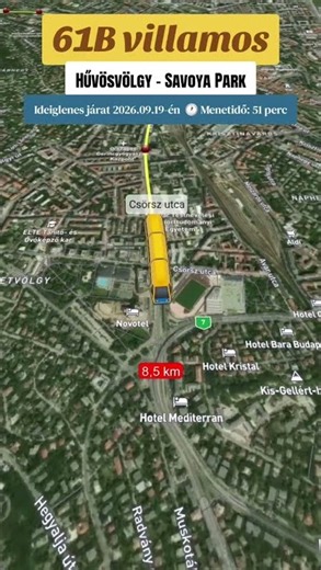 61B villamos, Budapest: Hűvösvölgy - Savoya Park (ideiglenes járat)