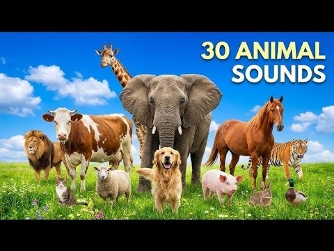 Collection of cute animals sound for children:cat,dog, cow,duck|Animal sound for children(20 Animal)