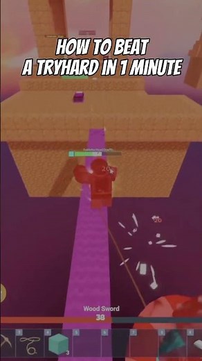 How to Beat a TRYHARD in 1 Minute.. (Roblox Bedwars)