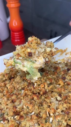 Melissa Kauper on Instagram: "Comment recipe 🍗🥔🦃 I call this Thanksgiving Chicken Casserole because it gets the party started!!! Like a Pre- Thanksgiving dinner all baked into one creamy, cheesy, cozy dish 🦃 without the stress of a holiday feast. Perfect for weeknights when you want that warm, festive flavor without the turkey marathon 🧡 #ThanksgivingChicken #CozyCasserole #MelissaJoMadeMeDoIt @campbells #thanksgivingchickencasserole #casserole"