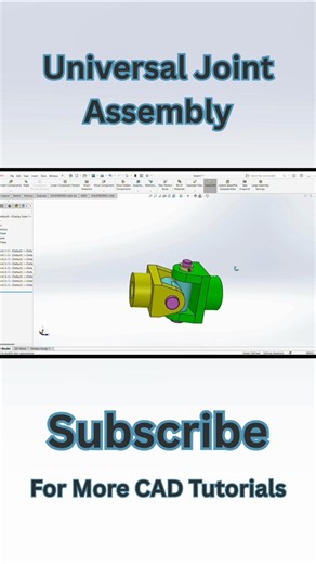 Universal Joint Assembly in SolidWorks | Perfect CAD Mating #shorts #mechanic