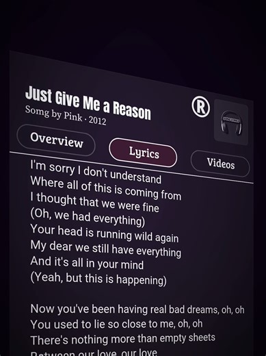 Just Give Me a Reason 🎶 #justgivemeareason #pink #song #lyrics #songlyrics100202