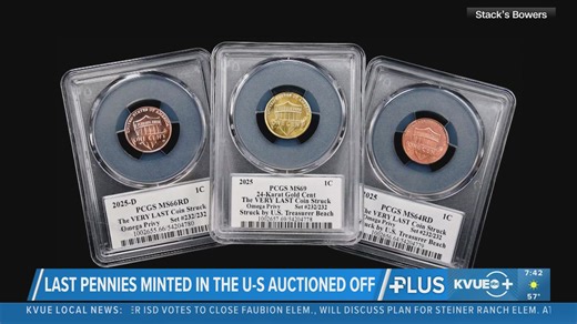 Last minted US pennies sell for more than $16M